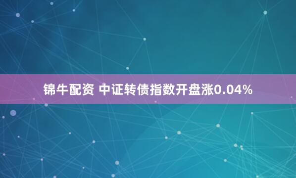 锦牛配资 中证转债指数开盘涨0.04%